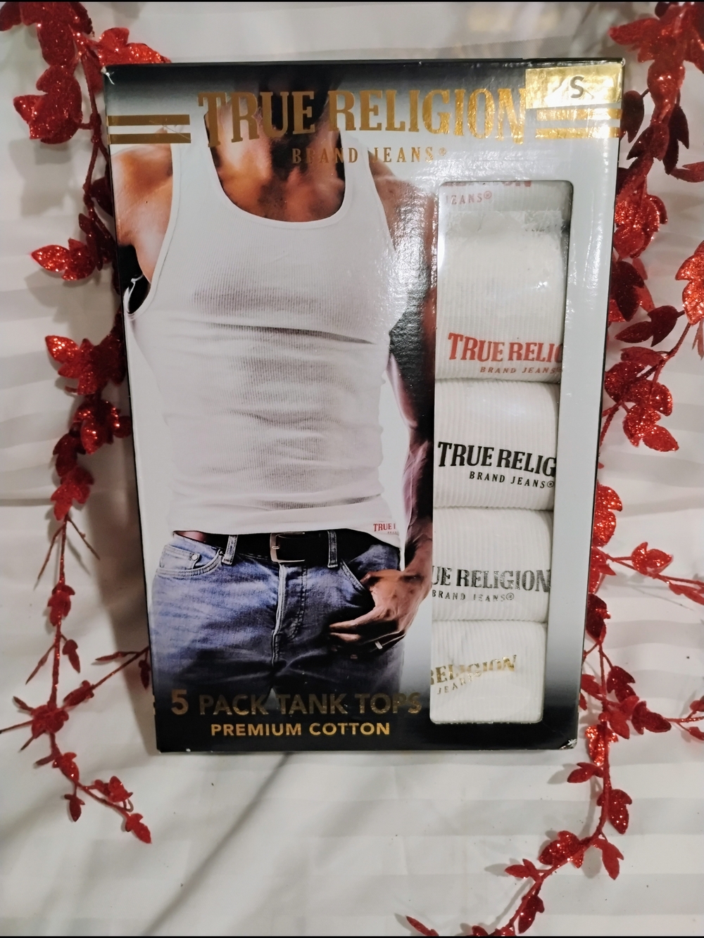 True Religion White Men’s Ribbed Tank Top 5-Pack